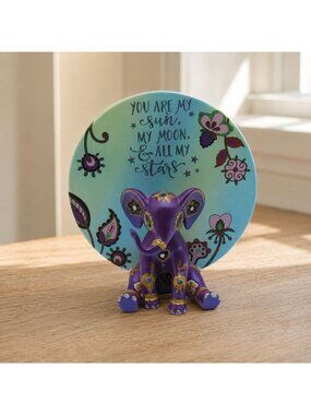 Hamilton Collection Purple Elephant You Are My Sun Figurine Blake Jensen 4.7"